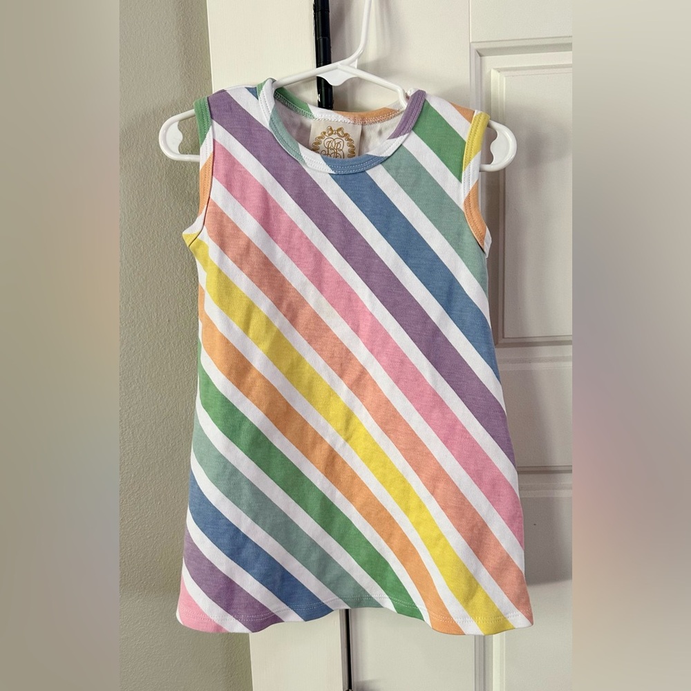 TBBC sleeveless Polly Play Rainbow Rollerskate stripe dress